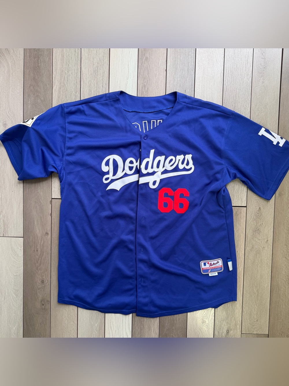 Vintage Los Angeles Dodgers Yasiel Puig #66 Majestic Authentic Jersey Size 56